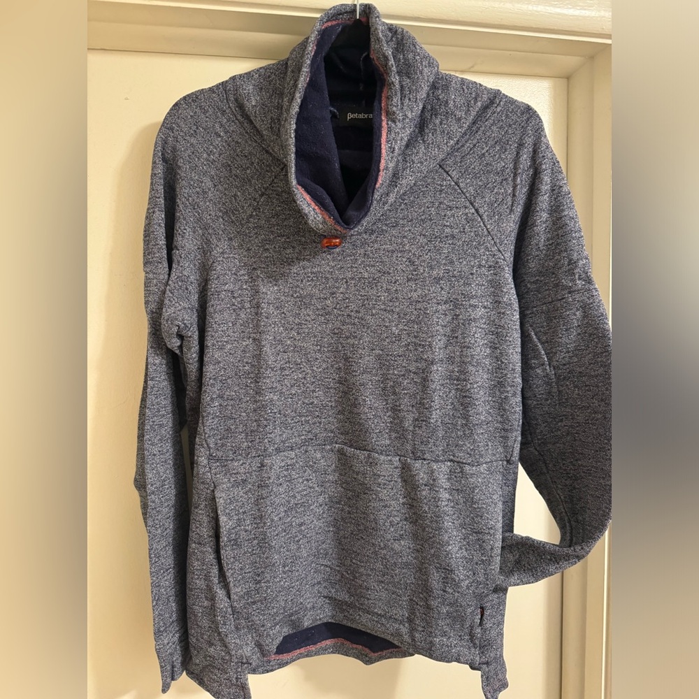 Betabrand- Cowl-neck heathered sweatshirt
